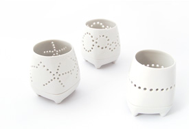 Lichtspiel - Teelichter Porzellan | © Mira Möbius - Porzellan und Produktdesign